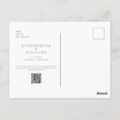 Het eenvoudige Moderne Blauwe Monogram van de Stus Briefkaart (Achterkant)