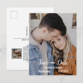 Het eenvoudige Moderne BW van de Foto BW Het Wedde Aankondigingskaart (Voorkant / Achterkant)