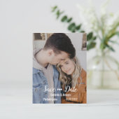 Het eenvoudige Moderne BW van de Foto BW Het Wedde Aankondigingskaart (Staand voorkant)