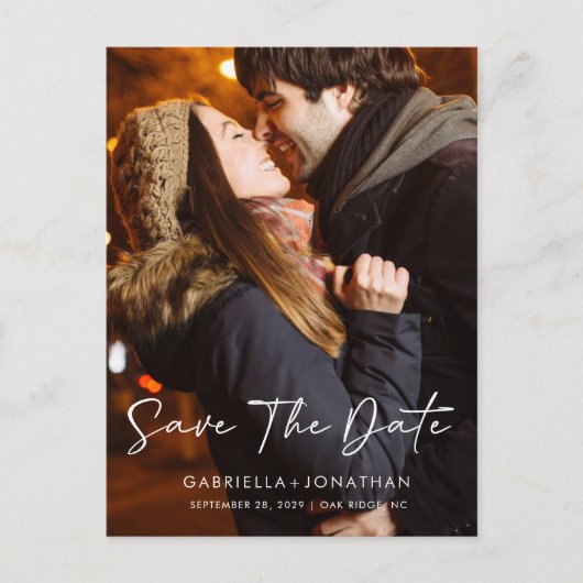 Het eenvoudige Moderne Manuscript bewaart de Datum Aankondigingskaart (Voorkant)