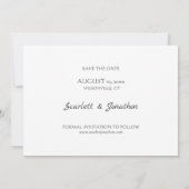 Het eenvoudige Moderne Manuscript bewaart de Datum Save The Date (Achterkant)