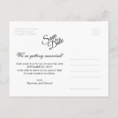 Het eenvoudige Moderne Manuscript sparen het Brief Aankondigingskaart (Achterkant)