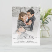 Het eenvoudige Moderne Manuscript van de Foto spar Save The Date (Staand voorkant)