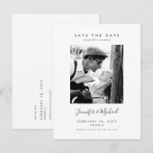 Het eenvoudige Moderne ontwerp van de Foto sparen  Uitnodiging Briefkaart (Voorkant / Achterkant)