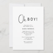Het eenvoudige, neutrale Oh Boy Baby shower Kaart (Voorkant)