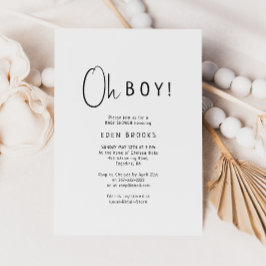 Het eenvoudige, neutrale Oh Boy Baby shower Kaart