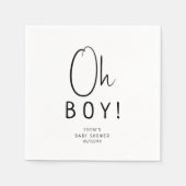Het eenvoudige, neutrale Oh Boy Baby shower Servet (Voorkant)
