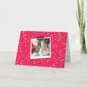 Het eenvoudige Rood juicht de Moderne Foto van het Feestdagen Kaart (Achterkant)