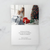 Het eenvoudige Rood juicht de Moderne Foto van het Feestdagen Kaart (Binnen)