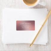 Het eenvoudige Roze Ombre Adres van de Verloop van Etiket (Insitu)