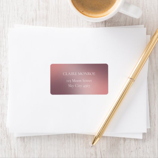 Het eenvoudige Roze Ombre Adres van de Verloop van Etiket (Insitu)