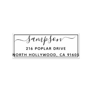 Het eenvoudige Rustieke Rechthoekige Adres van de Rubberstempel