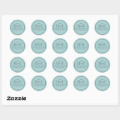 Het Eenvoudige Turquoise Calligraphy Script Treat Ronde Sticker (Vel)