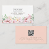 Het eenvoudige Visitekaartje van Bloemen met QR co (Voorkant / Achterkant)