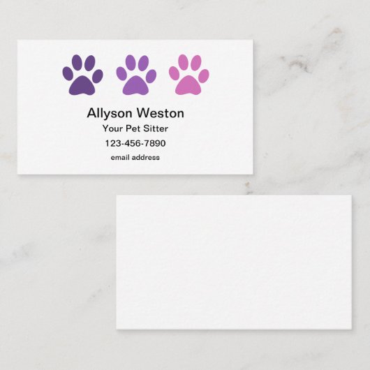 Het eenvoudige Visitekaartje van het Thema van de  (Voorkant / Achterkant)