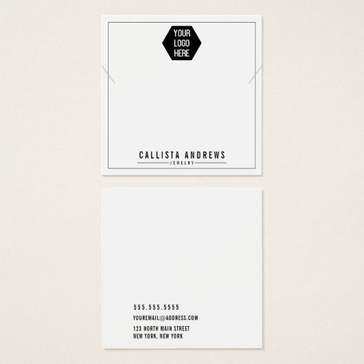 Het eenvoudige Wit voegt Uw Kaart van de Vertoning (Voorkant /achterkant)