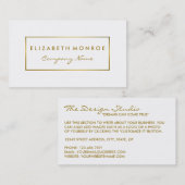 Het eenvoudige Witte & Gouden Effect van de Folie Visitekaartje (Voorkant / Achterkant)