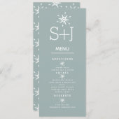 Het eenvoudige Witte Snowflakes Weddenschap Menu (Voorkant / Achterkant)