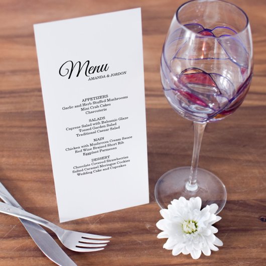 Het eenvoudige Zwarte en Witte Menu van de Ruwswed