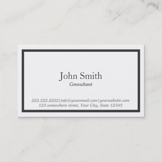 Het eenvoudige Zwarte Visitekaartje van de (Voorkant)