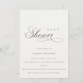 Het eenvoudige Zwarte Witte Baby shower van het Ma Bedankkaart (Voorkant / Achterkant)