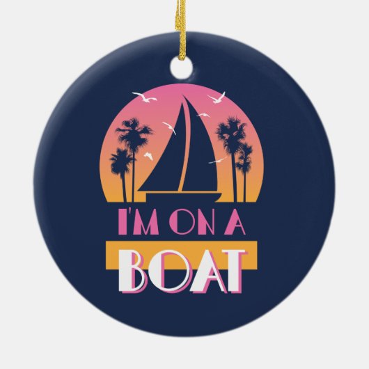 Het eenzame eiland - ik ben op een boot keramisch ornament (Achterkant)