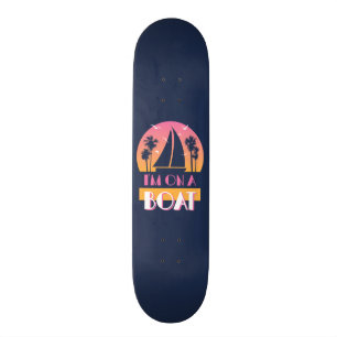 Het eenzame eiland - ik ben op een boot skateboard