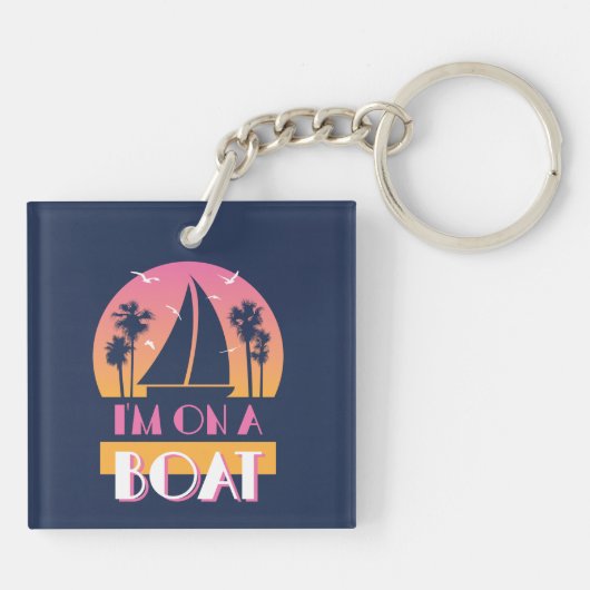 Het eenzame eiland - ik ben op een boot sleutelhanger (Achterkant)