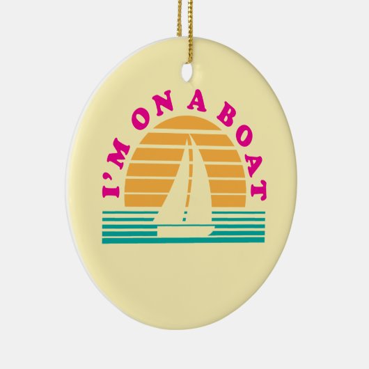 Het eenzame eiland op een boot keramisch ornament (Rechts)