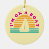 Het eenzame eiland op een boot keramisch ornament (Voorkant)