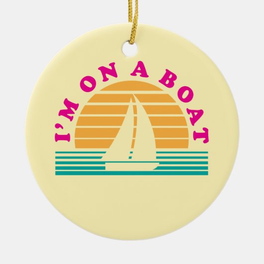 Het eenzame eiland op een boot keramisch ornament (Voorkant)