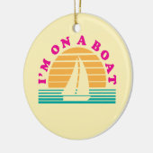 Het eenzame eiland op een boot keramisch ornament (Links)