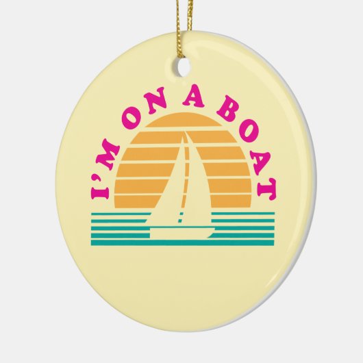 Het eenzame eiland op een boot keramisch ornament (Links)