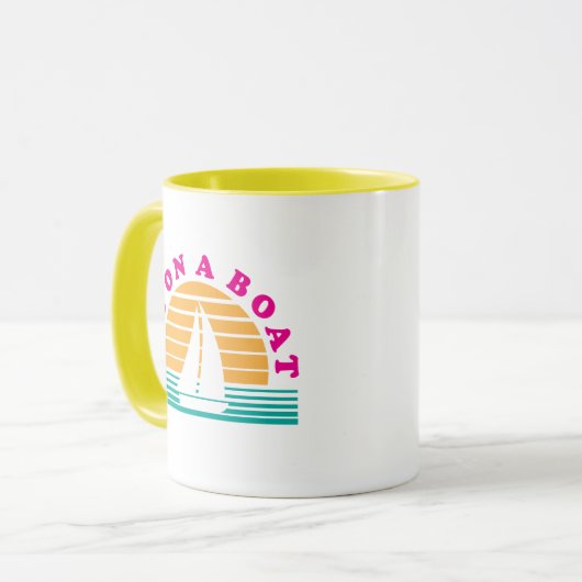 Het eenzame eiland op een boot mok (Voorkant links)