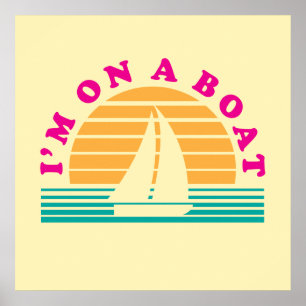 Het eenzame eiland op een boot poster