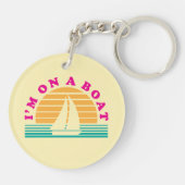 Het eenzame eiland op een boot sleutelhanger (Achterkant)