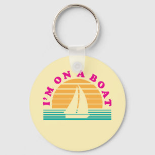 Het eenzame eiland op een boot sleutelhanger