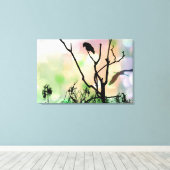 Het eenzame Krow Wrapped Canvas (Insitu (Houten vloer))