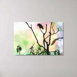 Het eenzame Krow Wrapped Canvas Afdruk