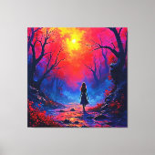 Het eenzame ontwerp van Magical Forest Girl Canvas Afdruk (Voorkant)