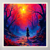 Het eenzame ontwerp van Magical Forest Girl Poster (Voorkant)