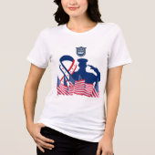 Het eerbanner wit Tri-Blend shirt (Voorkant)