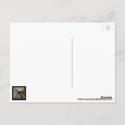 Het eerste Briefkaart van het Monster van de Maan (Achterkant)