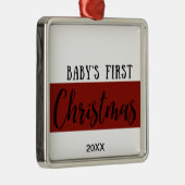 HET EERSTE CHRISTMAS-ORNAMENT VAN BABY METALEN ORNAMENT (Rechts)