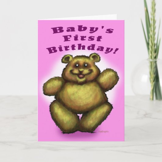 Het Eerste Feestvarken van de baby Kaart (Voorkant)