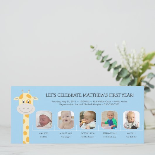 Het eerste geboortejaar van de baby kaart (Staand voorkant)