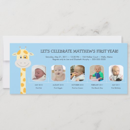 Het eerste geboortejaar van de baby kaart (Voorkant)