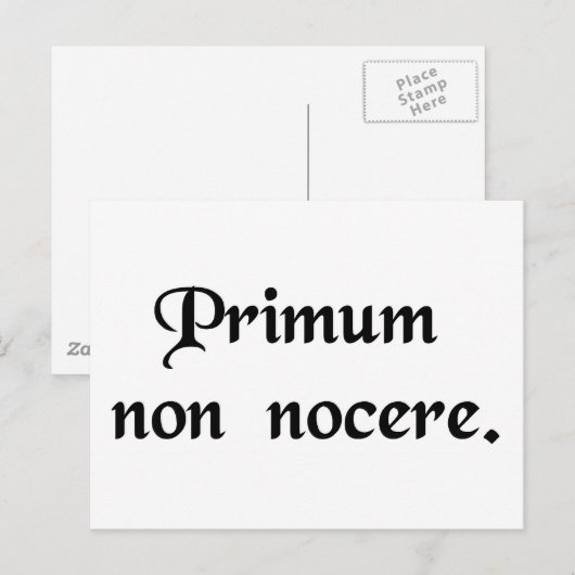 Het eerste is geen kwaad doen. briefkaart (Voorkant / Achterkant)