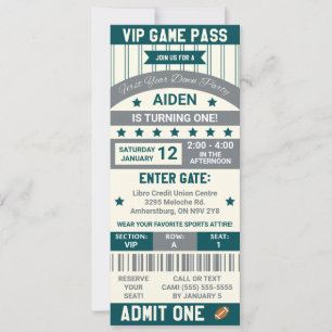 Het eerste jaar naar beneden! Verjaardag football  Kaart