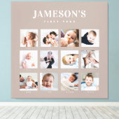 Het eerste jaar van de conservatieve baby: het kal canvas afdruk (Insitu (Houten vloer))